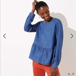 Peplum denim top